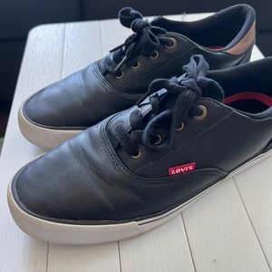 Levi's Men's Black Faux Leather Lace Up Sneakers SZ 9.5